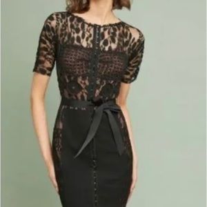 Byron Lars 00 carissima Black lace Sheath Dress